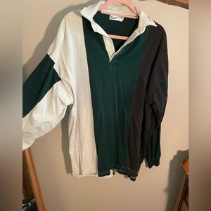 Vintage Colorblock Green White Navy Polo - Silver Creek